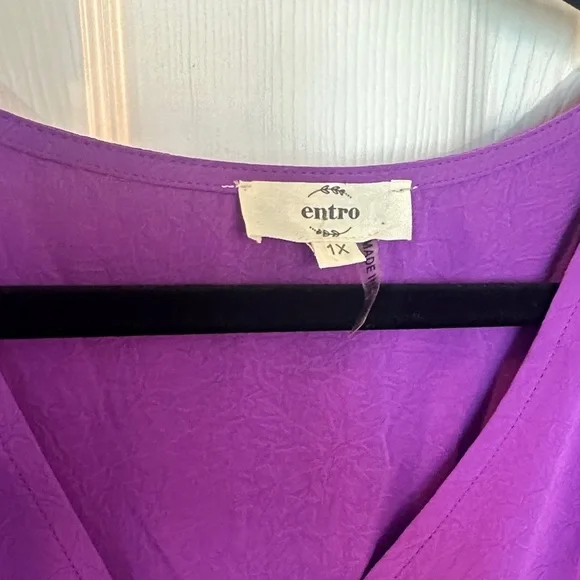 Entro Purple Ruffle Blouse1XL - Picture 2 of 6